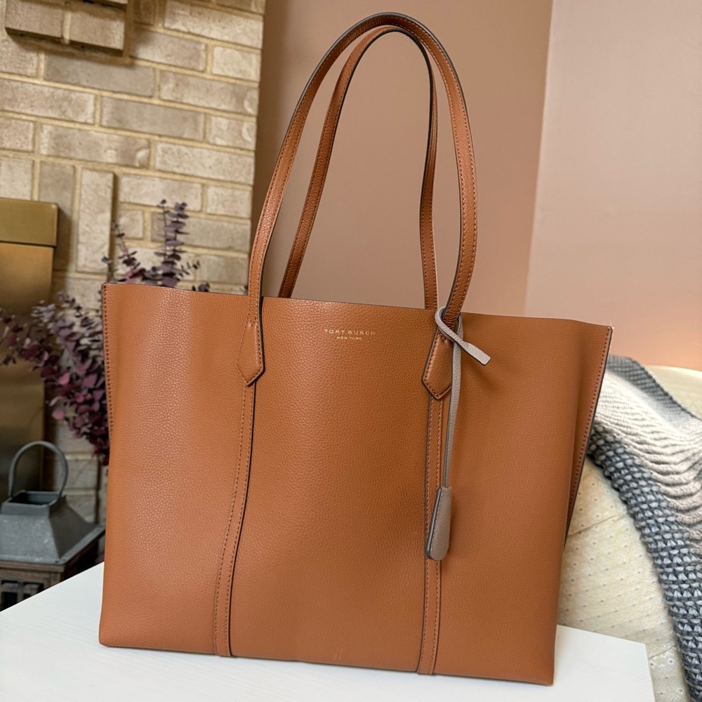 Tory Burch Triple Compartment Perry Tote - Tan Leather - Picture 15 of 15